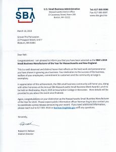 We're the 2019 Small Business Manufacturer of the Year!