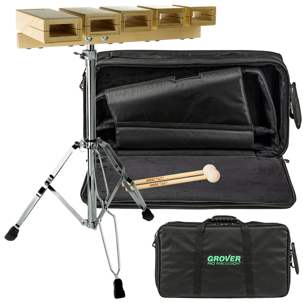 Temple Block Set (with Stand, Case, and Mallets) – Grover Pro